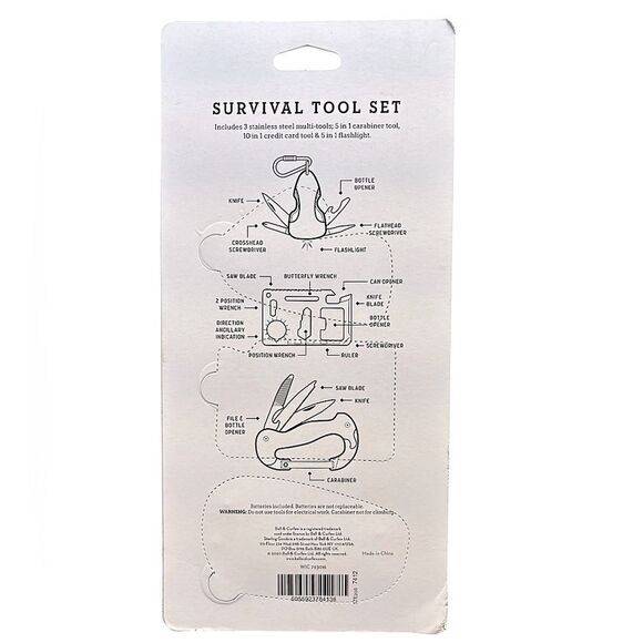 Sterling Goods Survival Tool Set Stainless Steel 3 Multi Use Tools - Picture 3 of 4